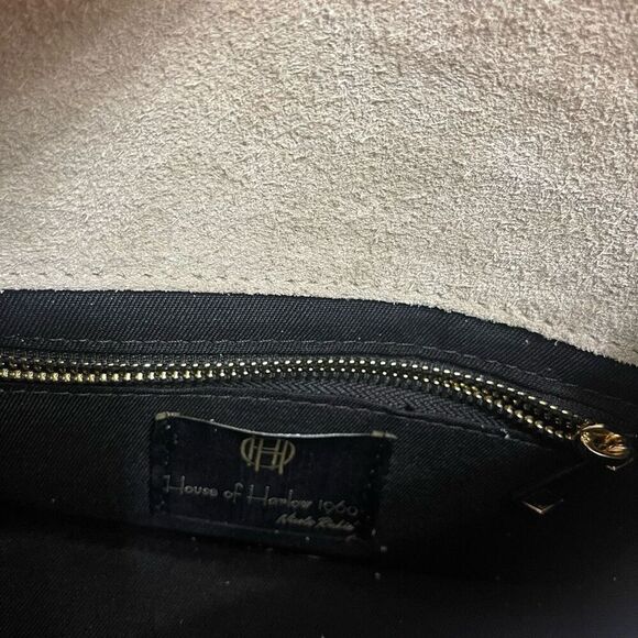 House of Harlow 1960 Handbag Croc Embossed Italian Leather Ivory - Picture 13 of 14